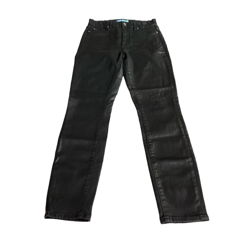 7 For All Mankind b(air) Girlfriend Jeans Black Sheen Size 28